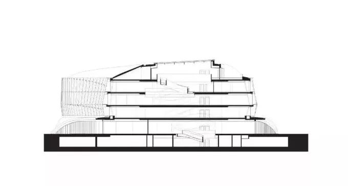 剖面圖，瑞士洛桑奧林匹克之家Olympic House╱3XN Architects