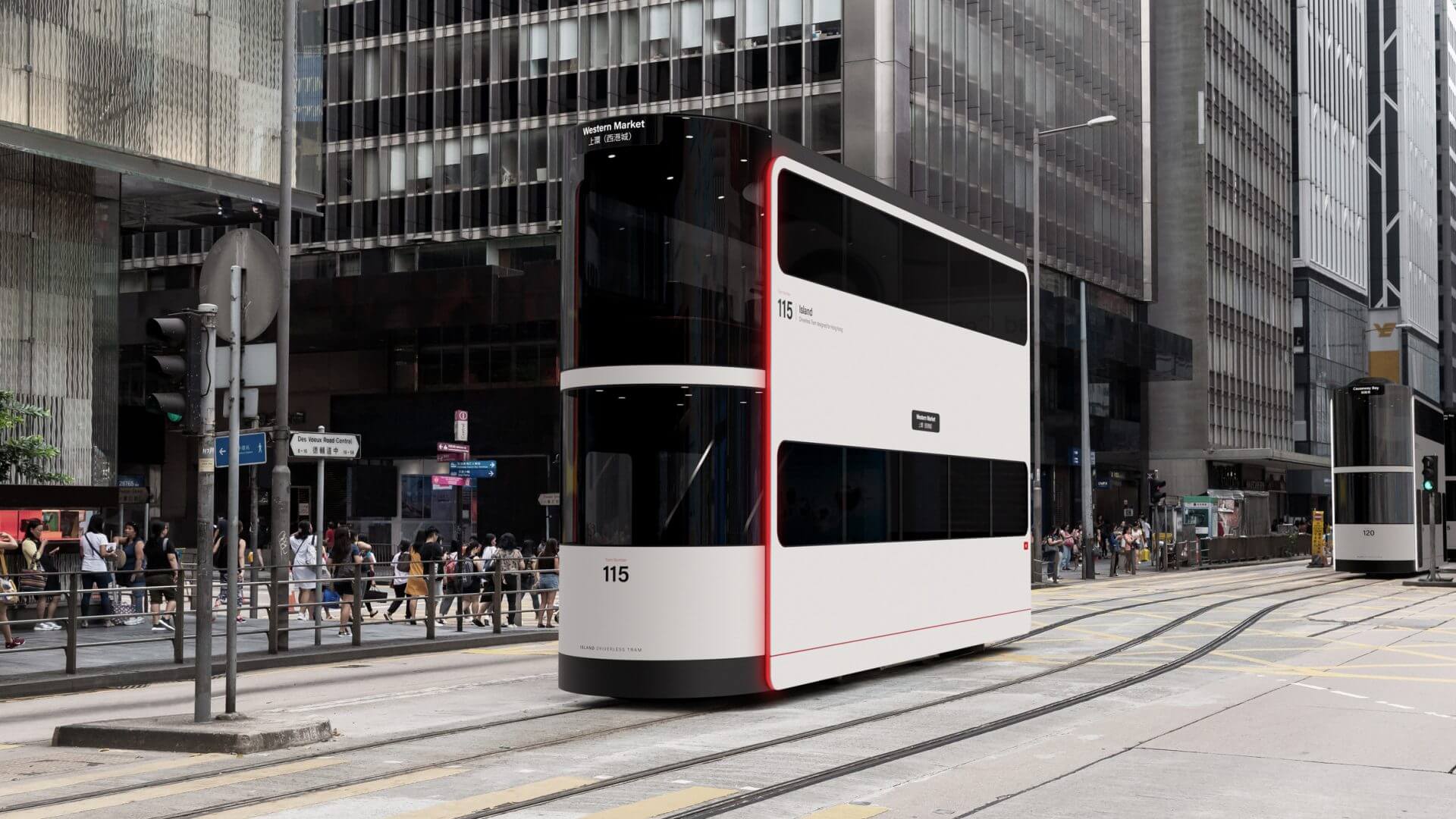香港「Island」無人駕駛概念雙層電車／Ponti Design Studio
