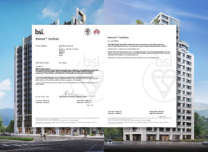 (圖）2026 年寶舖建設再通過英國標準協會 BSI ISO 19650-2、ISO 19650-3 嚴苛審查， 並以「零缺失（No NCRs were raised） 」完成稽核，即「建築資訊塑模(BIM)」與「資產管理(FM)」，是為建築雙向現代化指標