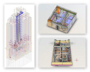 圖為在建中的「寶舖全健築知行」「寶舖全健築點悅」BIM 資訊模型