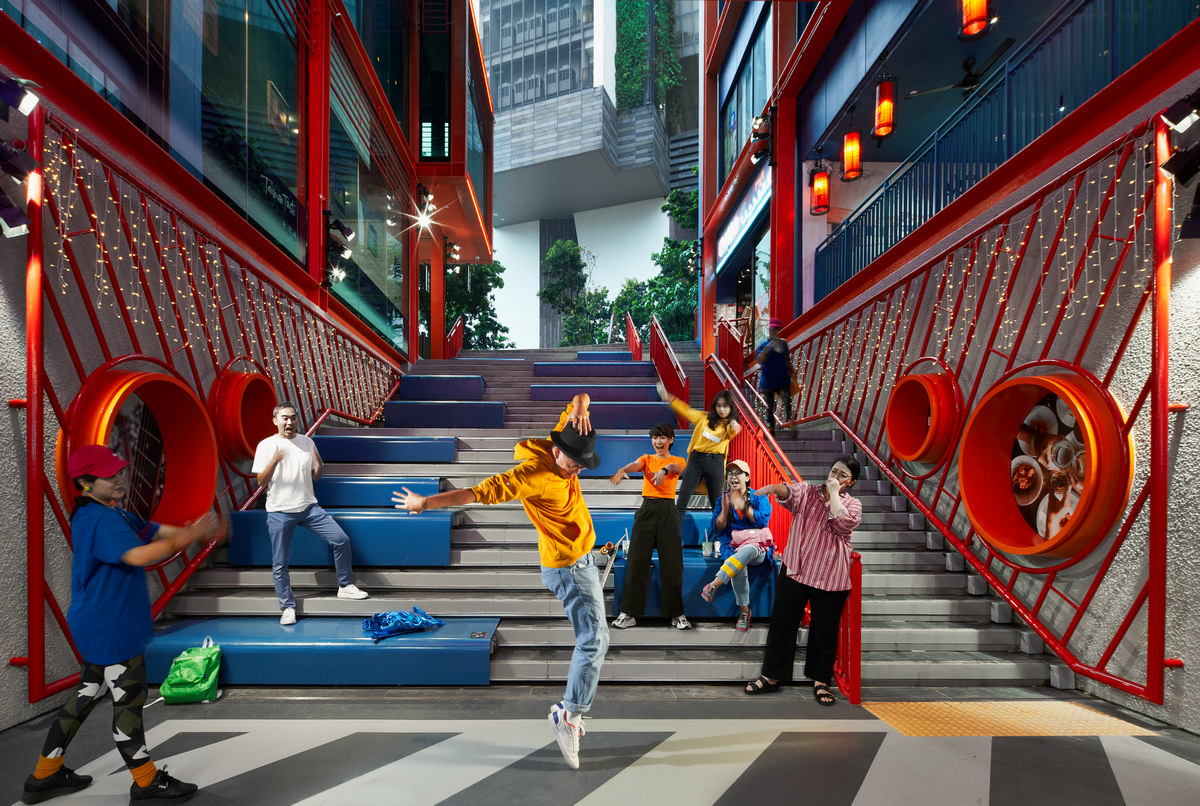 「社交階梯」(social stair)是 GRiD 改造工程最具原創性的空間裝置之一